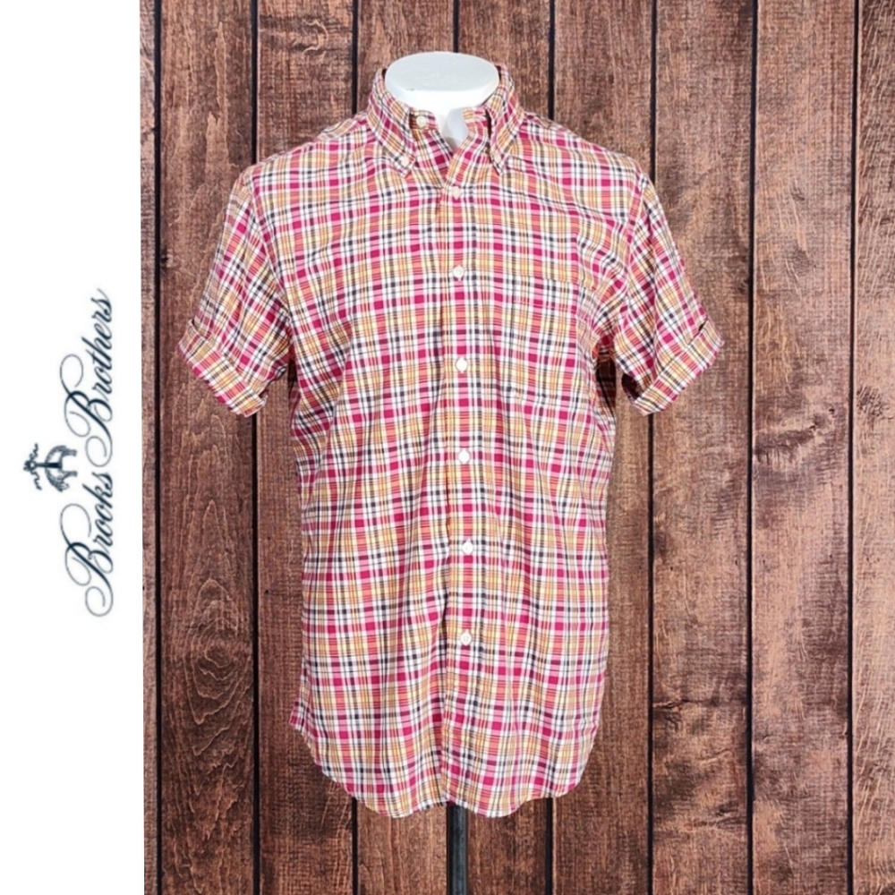 Vtg 1818 Slim Fit Button Down Mens Short Sleeve Shirt Excellent Condition